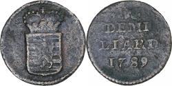 World Coins - Luxembourg, 1/2 Liard, 1789, Brussels, Copper,