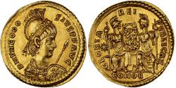 Ancient Coins - Theodosius II, Solidus, 415, Constantinople, Gold, , RIC:207