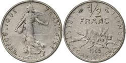 World Coins - France, 1/2 Franc, Semeuse, 1968, Paris, Nickel, , Gadoury:429