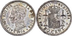 World Coins - Spain, Alfonso XIII, 50 Centimos, 1904 (04), Madrid, Silver, , KM:723