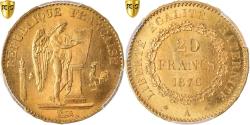 World Coins - Coin, France, Génie, 20 Francs, 1876, Paris, PCGS, MS65+, , Gold