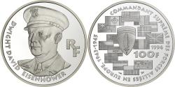 World Coins - France, 100 Francs, Dwight David Eisenhower, 1994, Paris, Silver,