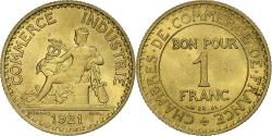 World Coins - France, Franc, Chambre de commerce, 1921, Paris, Cupro-Aluminium,