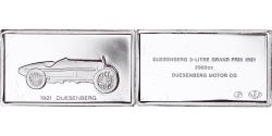World Coins - France, Medal, Célèbres Automobiles du Monde, DUESENGERG 1921, , Silver