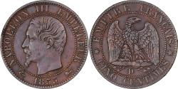 World Coins - France, Napoleon III, 5 Centimes, 1855, Lyon, Bronze,