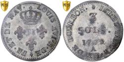 World Coins - France, Isles de France and de Bourbon, Louis XVI, 3 Sols, 1779, Paris, Billon