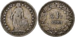 World Coins - Switzerland, 1/2 Franc, 1903, Bern, Silver, , KM:23