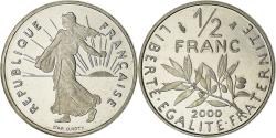 World Coins - Coin, France, Semeuse, 1/2 Franc, 2000, Paris, Proof / BE, , Nickel