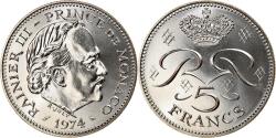 World Coins - Coin, Monaco, Rainier III, 5 Francs, 1974, , Copper-nickel, KM:150