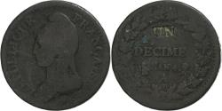 World Coins - France, Decime, Dupré, AN 4, Paris, Modification du 2 décimes, Copper