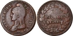 World Coins - Coin, France, Dupré, Decime, AN 8, Strasbourg, , Bronze, KM:644.4