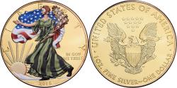Us Coins - United States, 1 Dollar, 1 Oz, Silver Eagle, 2016, Philadelphia, Vermeil