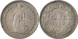 World Coins - Coin, Switzerland, 1/2 Franc, 1969