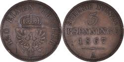World Coins - Coin, German States, PRUSSIA, Wilhelm I, 3 Pfennig, 1867, Berlin,