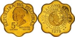 World Coins - Coin, Philippines, 5 Sentimos, 1978, Franklin Mint, Proof, , Brass