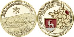 World Coins - France, Medal, Gérardmer, Hiver et montagne, 2011, Gilt iron, Colourized