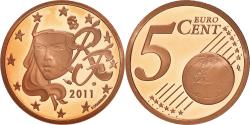 World Coins - France, 5 Euro Cent, 2011, Paris, Proof / BE, , Copper Plated Steel