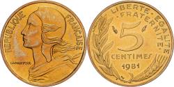 World Coins - France, 5 Centimes, Marianne, 1981, MDP, Aluminum-Bronze,