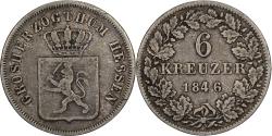 World Coins - Germany, HESSE-DARMSTADT, Ludwig II, 6 Kreuzer, 1846, Silver, , KM:318