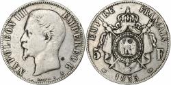 World Coins - France, Napoleon III, 5 Francs, 1855, Paris, Silver, , Gadoury:734