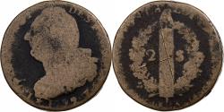 World Coins - France, Louis XVI, 2 sols François, 1792 / AN 4, Lille, Bell metal,