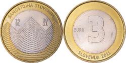 World Coins - Slovenia, 3 Euro, Independence 20th Anniversary, 2011, , Bi-Metallic