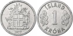 World Coins - Iceland, Krona, 1977, Llantrisant, Aluminum,