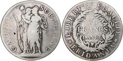 World Coins - Republic of Piedmont (Subalpine Gaul), 5 Francs, An 10, Turin, Silver,