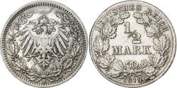 World Coins - GERMANY - EMPIRE, 1/2 Mark, 1919, Munich, Silver, , KM:17