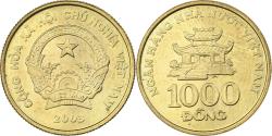World Coins - Vietnam, SOCIALIST REPUBLIC, 1000 Dông, 2003, Vantaa, Brass plated steel