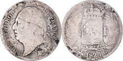 World Coins - Coin, France, Louis XVIII, Louis XVIII, 2 Francs, 1824, Rouen, , Silver