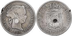 World Coins - Spain, 40 Centimos De Escudo, 1868, Madrid, Silver, , KM:6282