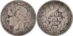 World Coins - Coin, France, Cérès, 50 Centimes, 1894, Paris, , Silver, KM:834.1