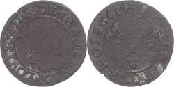 World Coins - Coin, France, Louis XIII, Double Tournois, 1614, Bordeaux, , Copper