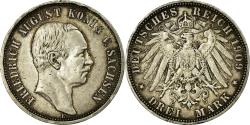 World Coins - Coin, German States, SAXONY-ALBERTINE, Friedrich August III, 3 Mark, 1909