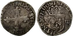 World Coins - France, Henri III, 1/8 Ecu, 1582, Silver, , Gadoury:485