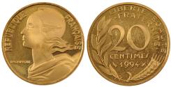 World Coins - Coin, France, Marianne, 20 Centimes, 1994, Paris, , Aluminum-Bronze