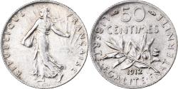 World Coins - France, Semeuse, 50 Centimes, 1912, Paris, , Silver, KM:854