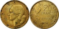 World Coins - France, 20 Francs, Guiraud, 1951, Paris, Cupro-Aluminium,