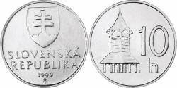 World Coins - Slovakia, 10 Halierov, 1999, Aluminum, , KM:17