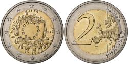 World Coins - Malta, 2 Euro, 30 Years of European Union Flag, 2015, Bi-Metallic,