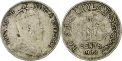 World Coins - Coin, Ceylon, Edward VII, 10 Cents, 1908, VF(30-35), Silver, KM:97