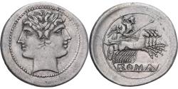 Ancient Coins - Anonymous, Quadrigatus, 225-212 BC, Rome, Pedigree, Silver,