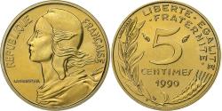 World Coins - France, 5 Centimes, Marianne, 1990, Paris, FDC, Aluminum-Bronze,