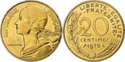 World Coins - France, 20 Centimes, Marianne, 1970, Paris, Aluminum-Bronze,