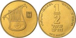 World Coins - Israel, 1/2 New Sheqel, 2002, Aluminum-Bronze,