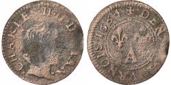 World Coins - France, CHARLES II DE GONZAGUE, Denier Tournois, 1654, Charleville, Copper