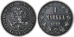 World Coins - Finland, Alexander III, Markka, 1892, Helsinki, Silver, , KM:3.2