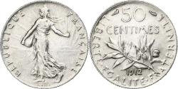 World Coins - France, 50 Centimes, Semeuse, 1912, Paris, Silver, , Gadoury:420