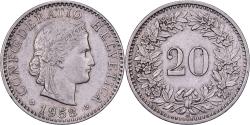 World Coins - Switzerland, 20 Rappen, 1958, Bern, Copper-nickel, , KM:29a